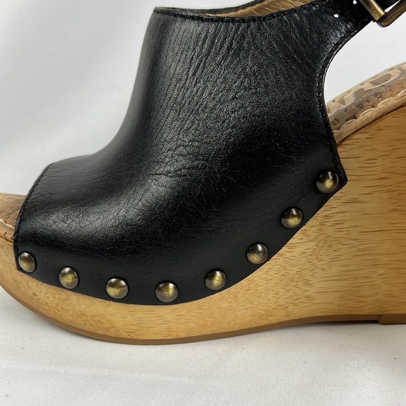 Black Sam Edelman Camilla Wedge with stud detail, sling back, size 9.5 - Picture 7 of 16